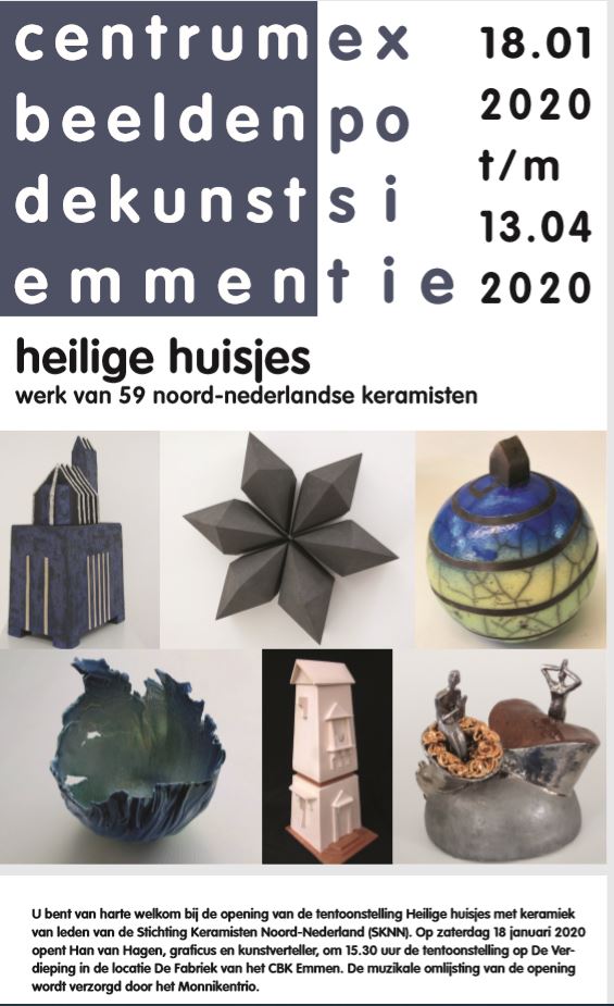 poster centrum beeldende kunst Emmen, heilige huisjes 2020