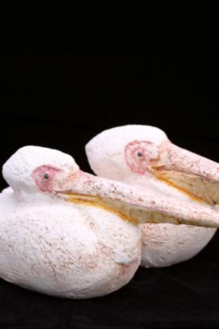 Keramiek dieren pelikanen riek hendriksen